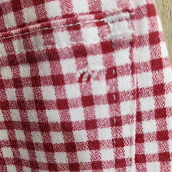 NWT Madewell The Perfect Vintage Ankle  Jean Red Gingham Check W 26 Fitted Taper - Picture 9 of 13